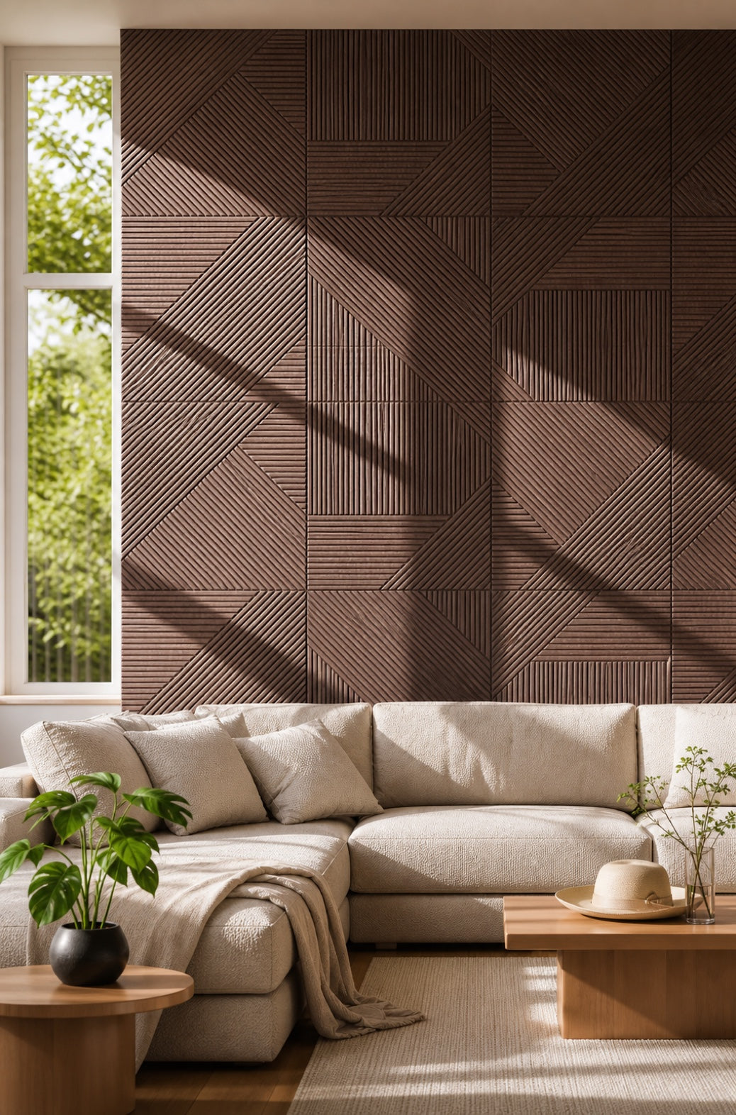Wood-grain board installation example